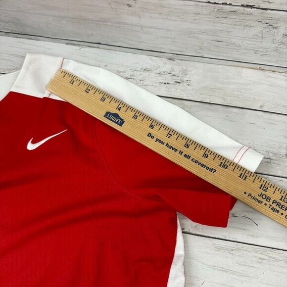 Nike Women's Red White Button‎ Softball Jersey Medium Short Sleeve - Picture 9 of 10